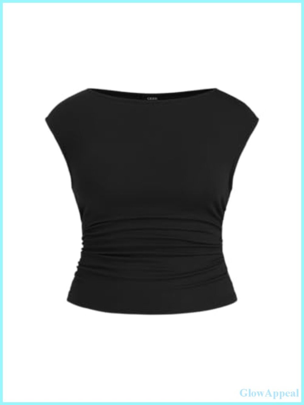 Ruched Boat Neck Sleeveless Tank Top Plus Size Summer Stretch